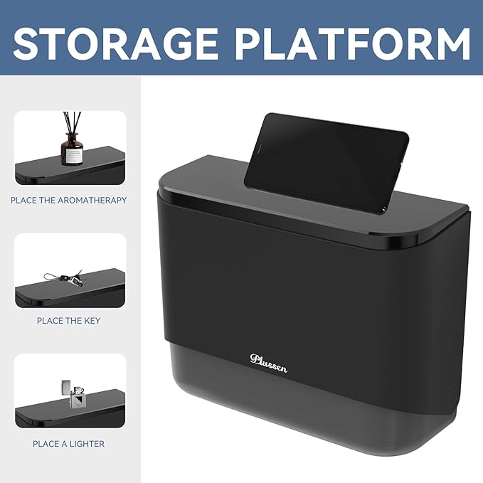 Paper Towel Dispenser Wall Mount, Adhesive No Drilling Multifold Trifold Cfold Commercial Hand Towel Dispenser (Black-PN6012)