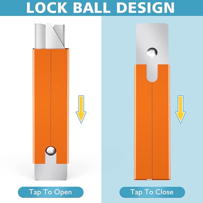 DIYSELF Box Cutters, 4 Pack Small Box Cutter Retractable, Box Cutter Knife with Single Edge Razor Blade, Utility Knife All Metal Shell, Box Opener for Packages, Boxes and Paper