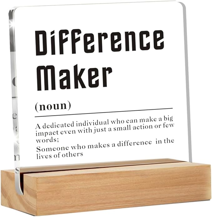 Pernate Decorative Signage - Acrylic Sign with Wooden Stand, 4 x 4 inches, Perfect for Appreciation Gifts for Leader, Boss, Mentor, Coworker, Teacher