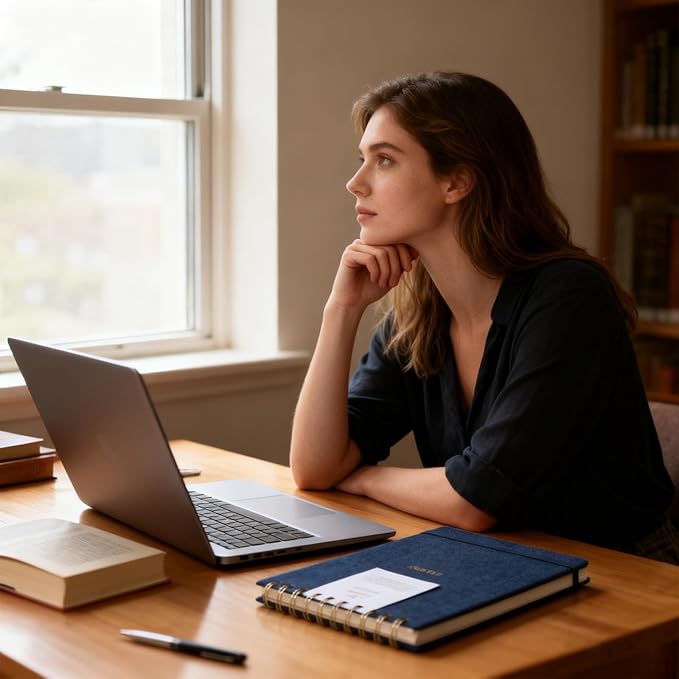 A5 Lined Journal Notebook – Hardcover Fabric Cover 160 Pages 100 GSM Thick Paper With Elastic Band & Pen Holder College Ruled Writing Notebooks for Work School Travel 3pack Dark Blue Set