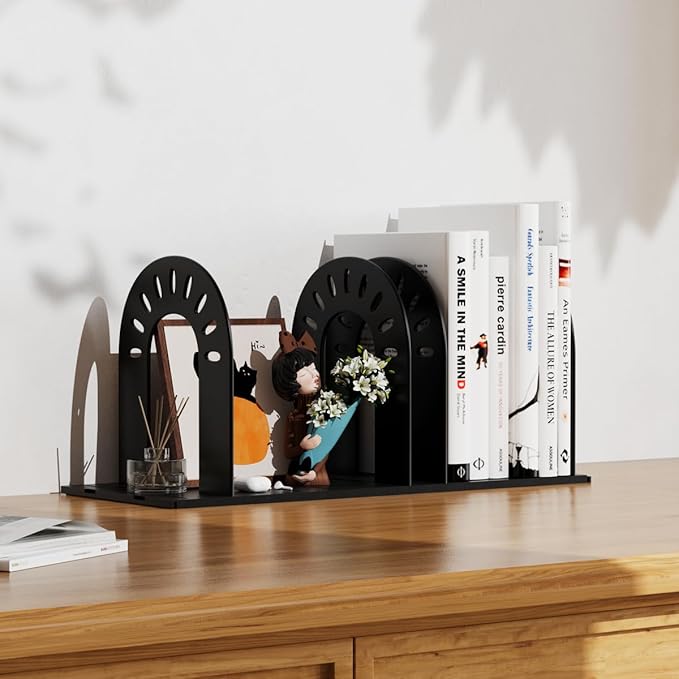 File Organizer,Desk Organizer,Binder Organizer for Desk, Mail Organizer,Adjustable Vertical Magazine File Holder for Office School & Classroom (black)