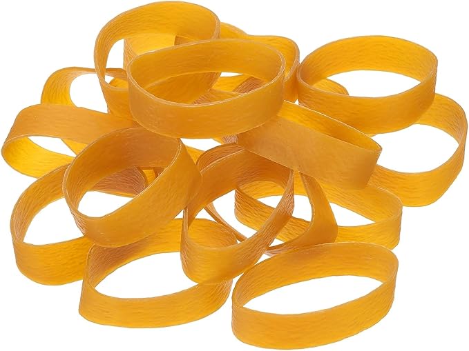 uxcell 75Pcs Rubber Bands, 3.94 x 0.79 Inch Elastic Stretchable Rubber Bands Home Office Supplies for File Folders Little Boxes Securing Trash Can, Yellow