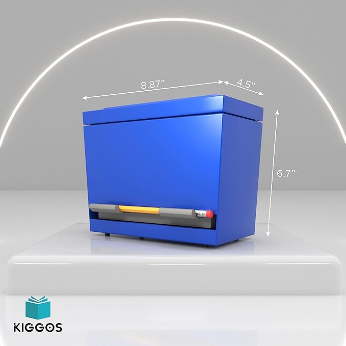 Pencil Dispenser Holder Blue Stainless Steel Dispenser for Pencils with 6 Beautiful Stickers for Decoration Metal Pencil Dispenser for Classroom Home Office Teachers Students (Pencils Not Included)