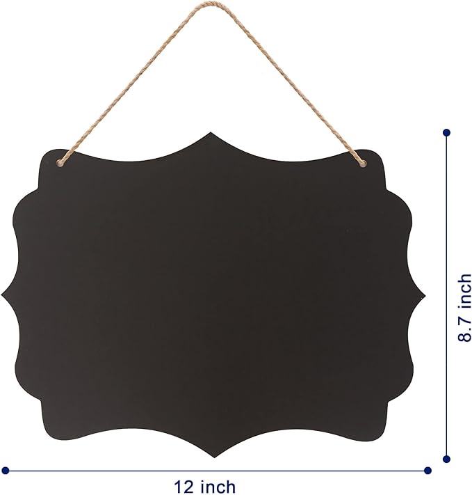 NEWNEWSHOW 8.7x12 Inch Erasable Message Board Sign with Hanging String, Store Signs Chalkboard, Menu Chalkboard, Message Board, Bar and Special Event Decorations, Double-Sided Painting
