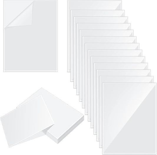 Gueevin 100 Pcs 8.5 x 11 Inch Self Adhesive Display Pockets Peel and Stick Clear Paper Sleeves Wall and Door Communication Clear Adhesive Sheet Protector Letter Size Plastic Sheet Protectors