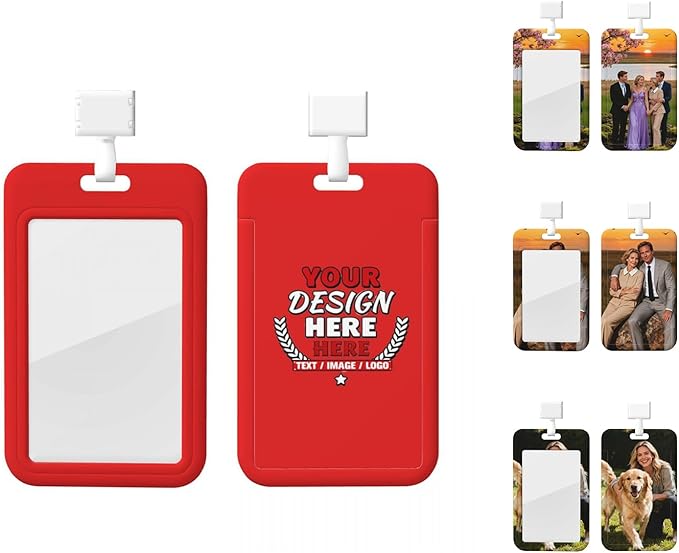 Custom Id Badge Holder Customizable Personalized Id Card with Photo Logo for Employee Work Office Staff Name Tag