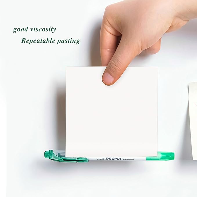 NatureTouch Sticky Notes 6 Packs, 3 x 3 Inches Adhesive Self-Stick Notes in Eye Protection Paper, Multiple Designs of Memo Pads for Reminders, Office, Home, School, Meeting, 80 Sheets/Pad，White，Blank