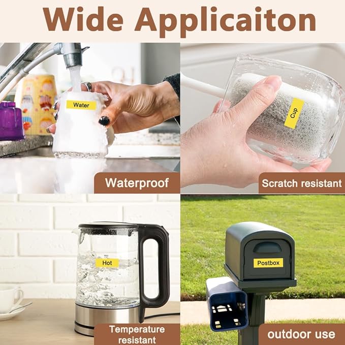 Hehua 24mm 0.94 Black on Yellow Laminated Tape Compatible for Brother P-Touch TZe-651 TZe651 TZ-651 TZ651 Label Maker Tape for Ptouch PT D600 D610 P710BT, 1'' x 26.2ft, 3 Pack