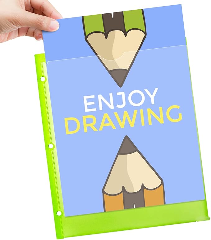 WOT I Heavy Duty Plastic Folders with Clear Front Pockets - 18 Pack, Extra Thick Folders with Pockets and Holes for Binders, Pocket Folders with Card Slot for Letter Size Paper Assorted Colors