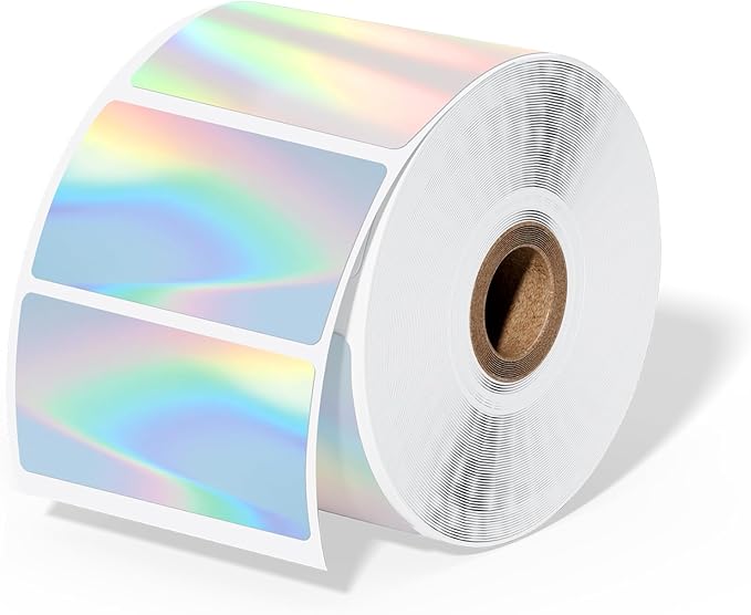 Phomemo 2.25”x1.25” Reflective Thermal Labels, Color Self-Adhesive Stickers Label, Relly Cool Thermal Printer Label for Address, Logo, Shipping, Barcodes, QR Code (500 Labels/Rolls,1 Roll