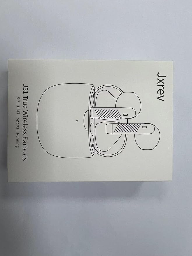 Jxrev Wireless Earbuds, Bluetooth 5.4 Headphones HI-FI Stereo, Ear Buds with 4 ENC Noise Cancelling Mic, 32H Playtime Wireless Earphones Type-C Fast Charging, IP7 Waterproof, Touch Control, Tiny Size