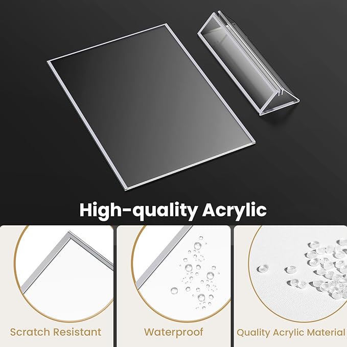 8.5X11 Sliver Frames Double-Sided Acrylic Sign Holder Sliver Picture Frames Flyer Holder for Menu Holder Wedding Table Number Holder Photo Frames with Glue Dots Double Sided Removable-3 Pack