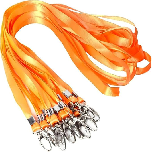 Lanyards for Id Badges Holder Bulk Lanyard with Clip Swivel Hooks for Name Tag ID Badge Holder,Students, Employees (10, Orange)