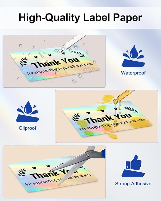 Phomemo 2.25”x1.25” Reflective Thermal Labels, Color Self-Adhesive Stickers Label, Relly Cool Thermal Printer Label for Address, Logo, Shipping, Barcodes, QR Code (500 Labels/Rolls,1 Roll