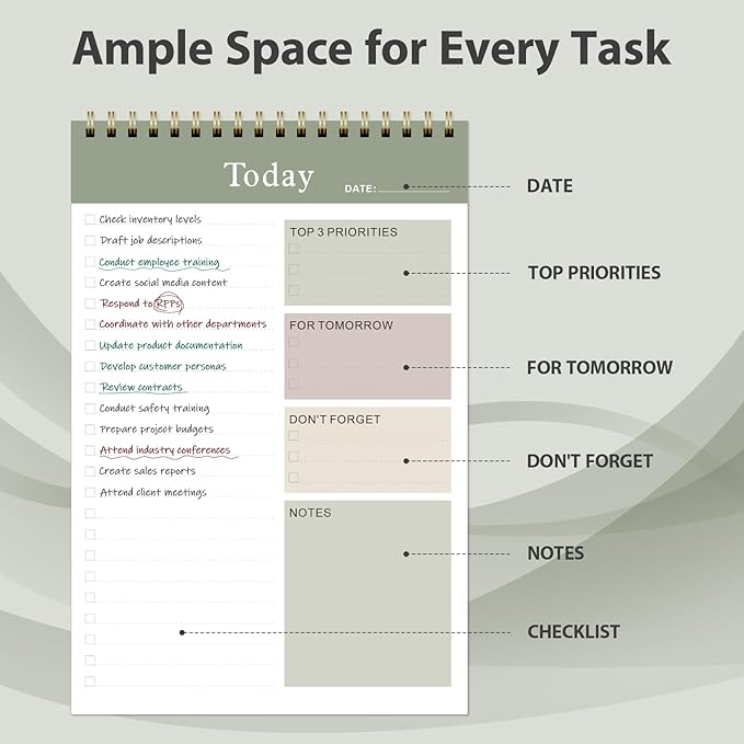 Weekly To Do List Notepad, Undated Planner with 52 Sheets (6.5''x8.9''), Desk Weekly Planner for Women & Man, Home School & Work