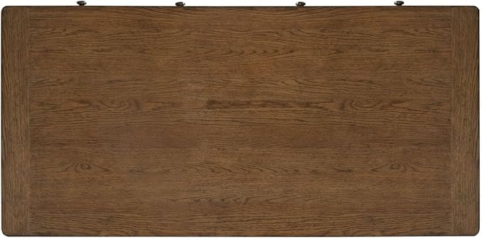 Liberty Furniture Carolina Park Jr Executive Desk with Keyboard Tray, Locking File Storage for Home Office- Amber Brown Oak Wood