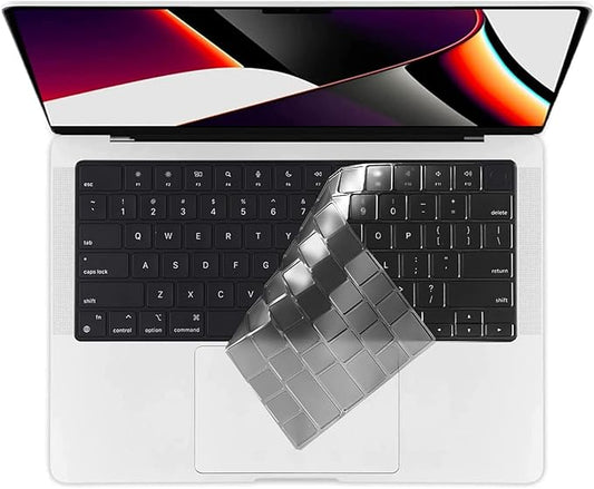 EooCoo Premium Keyboard Cover Skin Ultra Thin Protector, Compatible with M5 MacBook Pro 14" 16" M4 M3 M2 M1 Pro Max Chip, 2025-2021 MacBook Air 15" 13.6" M4 M3 M2 Chip, Tinted