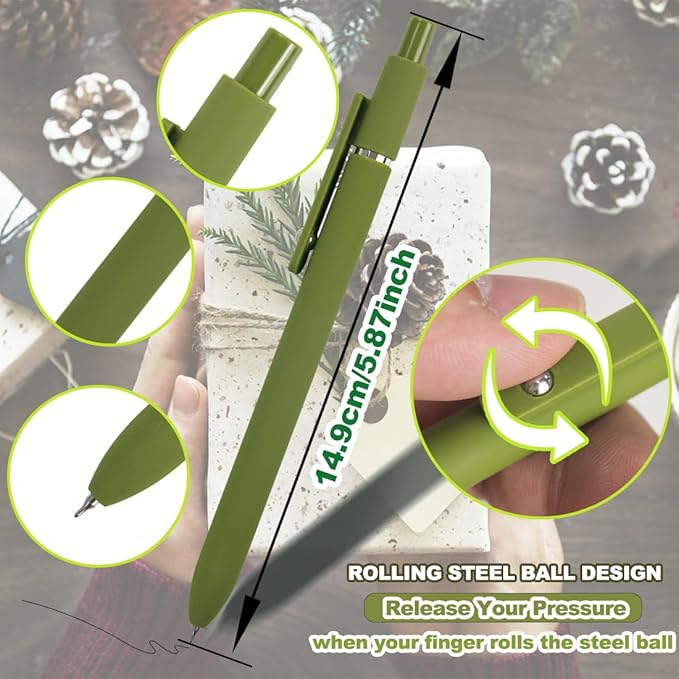 5 Pcs Colorful Gel Pens,0.5mm Fine Point for Journaling Note Taking Writing, Quick Dry Black Ink Pens for Office School Supplies Gifts for Women Teacher Students (Vintage Colors)