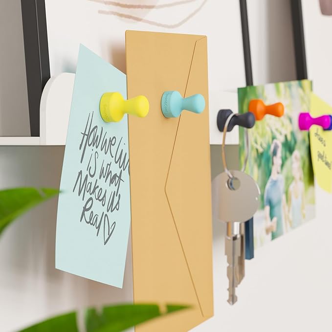 SMART&COOL Silicone Anti Scratch Push Pin Refrigerator Magnets, Thumbtack Magnets for Fridge, Dry Erase Board, Whiteboard, Office, Classroom, School (30 Pack, Multi)