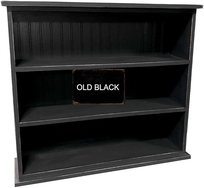 Sawdust City Solid Wood Small Bookcase/Bookshelf / 3-Tier (Old - Black)