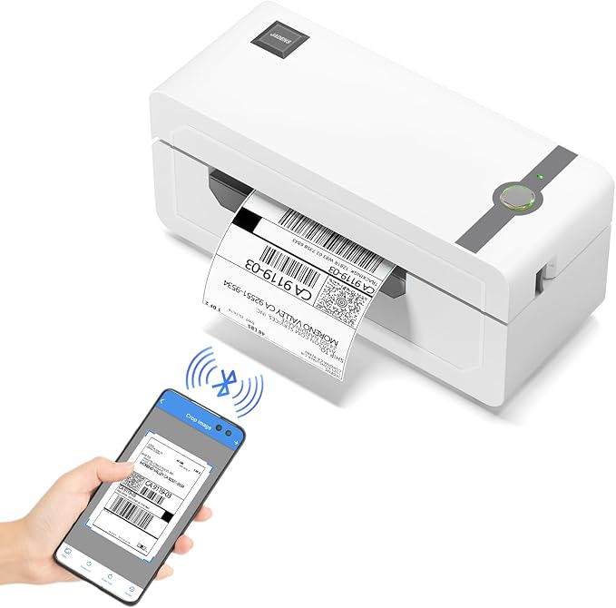 JADENS Bluetooth Thermal Label Printer, 4x6 Wireless Label Printer for Shipping Packages, Support Android, iOS, Mac OS, and Windows, Widely Used for Amazon, Ebay, Shopify, Etsy, USPS