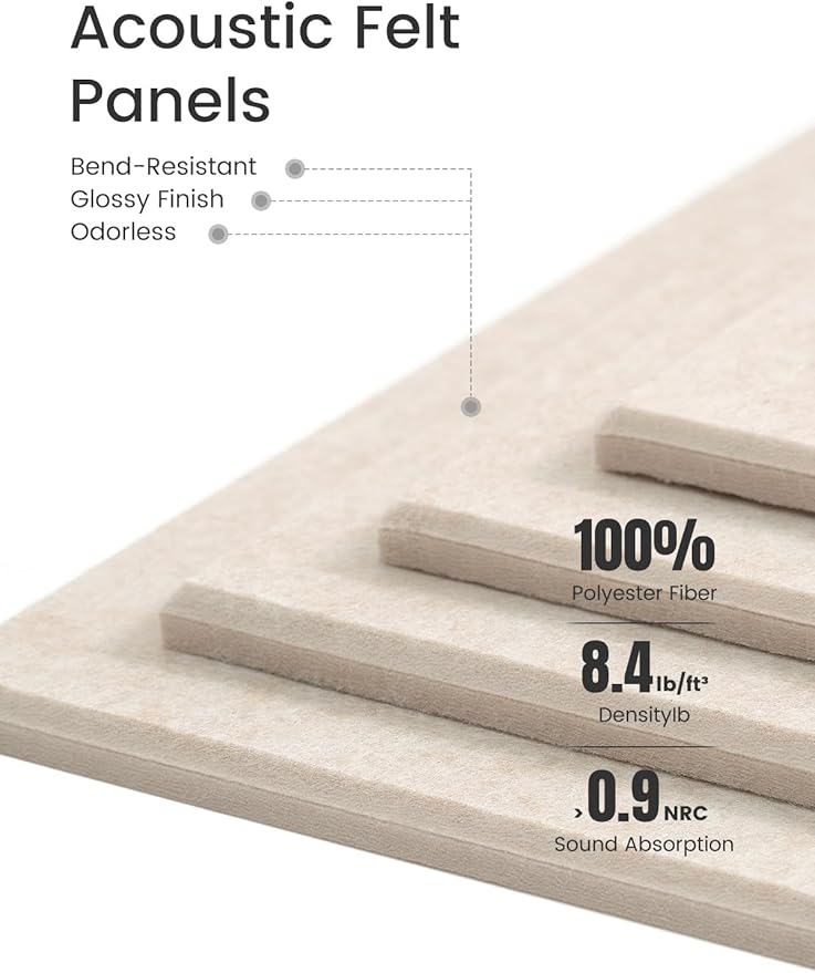 Bumusty Large Cork Board 36"x24" Alternative - 6 Pack Felt Wall Tiles with 40 Safe Removable Adhesive Tabs, 30 Pushpins, Cork Boards for Walls Pin Board Bulletin Board Office Decor (Oatmeal)