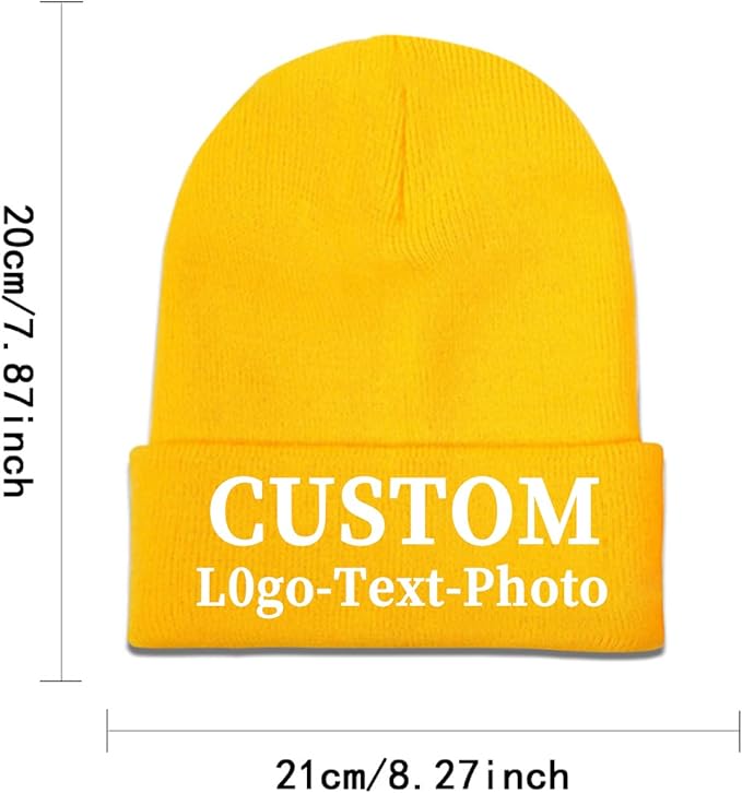 Custom Beanie for Men Women Bulk Custom Winter Hat Beanies with Logo Text Image Personalized Knit Hats Gifts for Business