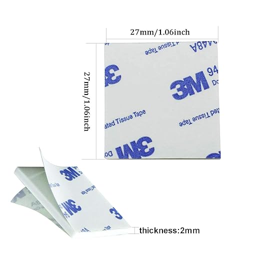 500 Pieces 3m Square Double Sided Foam Tape Strong Pads,27 x 27 Sticky pad Mounting Adhesive Tape Idea for Photo Album Walls, Hooks, Small Mirrors, Office Decor, White