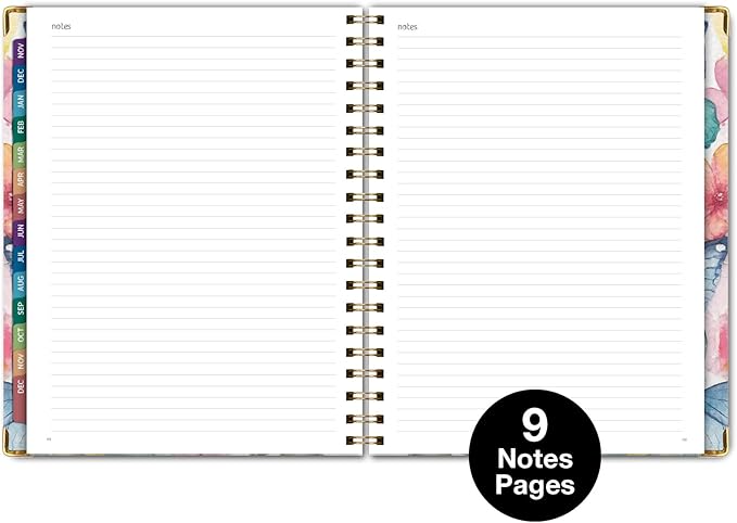 HARDCOVER 2026 Planner, 8.5"x11": 14 Months (November 2025 - December 2026), Daily Weekly Monthly Planner, Yearly Agenda, Bookmark, Pocket Folder and Sticky Note Set (Watercolor Butterflies)