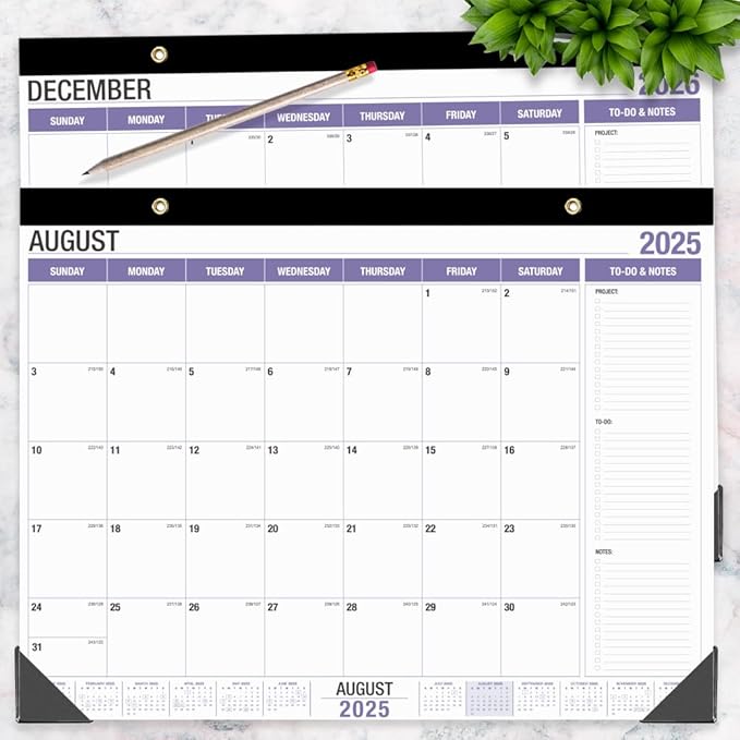 Large Desk Calendar 2025-2026, Runs from August 2025 to December 2026, 22" x 17" Desk Calendars with to-do List, 17 Months Calendar 2025, Extra Large Desk Calendar for Home or Office