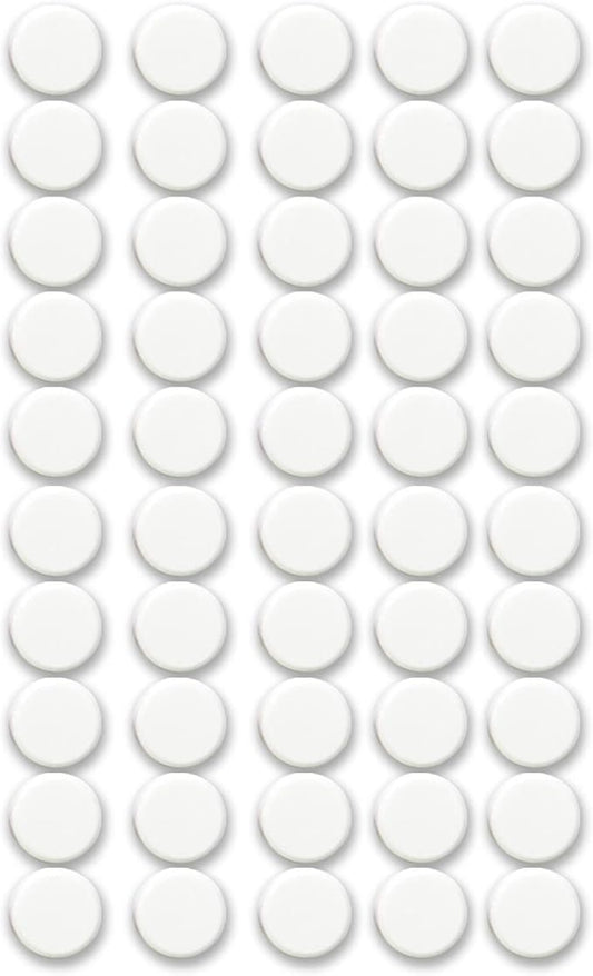 Qualsen Fridge Magnets, 50pcs Refrigerator Magnets, Small Magnet for Whiteboard, Mini Cute Magnet for Fridge, Locker, White Board, Kitchen, Office, Classroom (White)