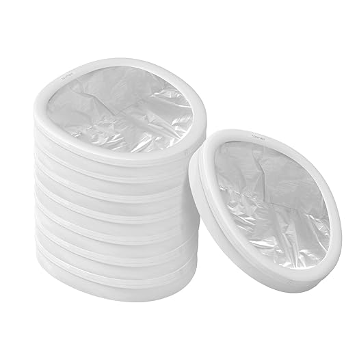 TOWNEW T Air One Official Refill Rings for Smart Bathroom Trash Can, Sturdy Trash Bags for Electric Automatic Trash Can, 2.6 Gallon, 8 pk White Refill Rings - Up to 96 Trash Bags