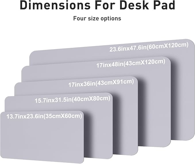 Aothia Faux Leather Desk Mat – Large Mouse Pad, Non-Slip PU Leather Blotter, Waterproof Writing Surface for Office and Home (Smoky Lavender, 47.2" x 23.6")