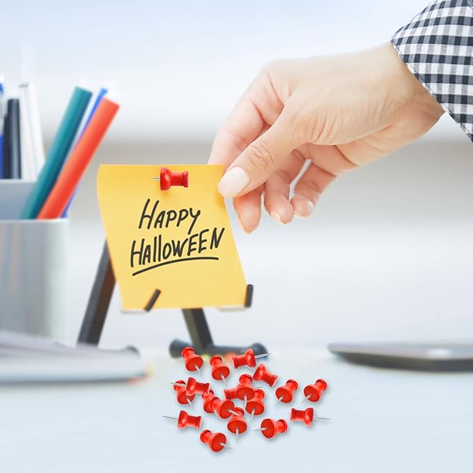 40Pcs Wood Push Pins, Decorative Thumb Tacks, Wooden Pins and Tacks, Cork Board Thumbtacks, Cute Thumbtack for Wall and Bulletin Board, Map Pins