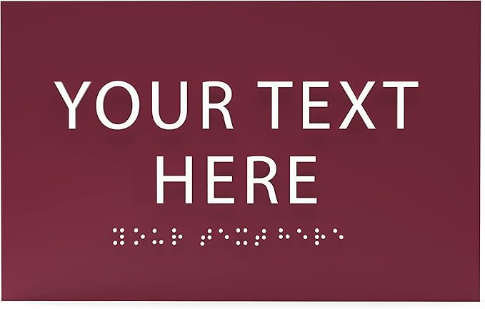 6" X4" Personalized Custom Sign- Tactile Graphics Grade 2 Braille Text | ADA Compliant Wall Mount Plastic Signs For Schools, Offices, Businesses, Apartments & Restaurants
