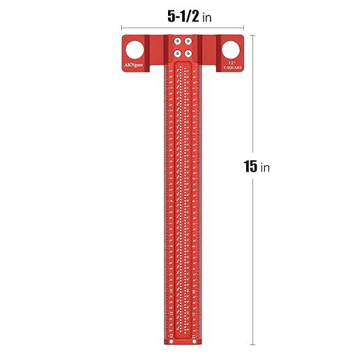 Woodworking Scriber T-Square Ruler 12in with Thoughtful Support Lips, Architect Ruler for Carpenter Work, Layout and Measuring Tools…
