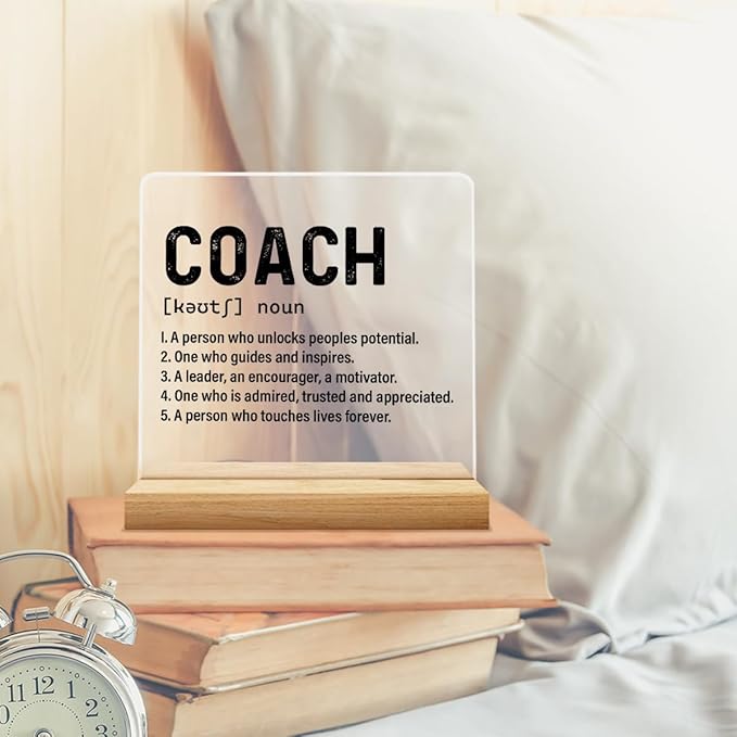 Best Coach Gift, Appreciation Gifts for Coaches, Retirement Gifts for Coaches, Coach Definition Acrylic Desk Sign Decor