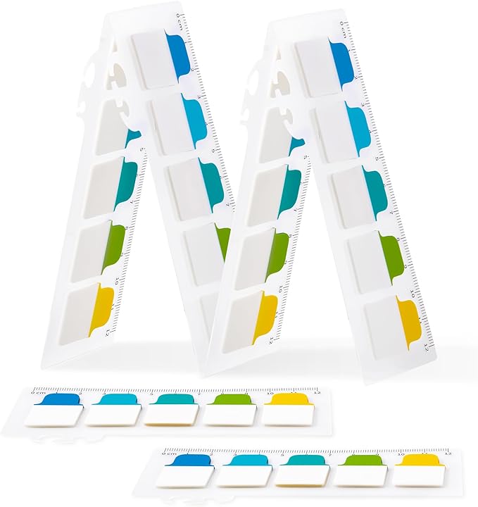 Golcellia 6 Pcs Sticky Tabs - 600 Sheets 5 - Color Notebook Index Tabs - Sticky Flags, Page Tabs - Durable Divider & Binder Tabs for Books & Bibles