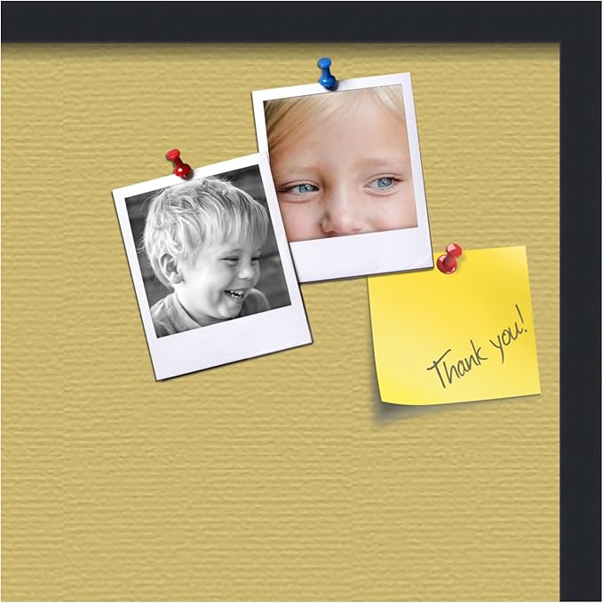 PinPix 24x24 Inch Cork Bulletin Board. This Decorative Framed Pin Board Comes with Honey Pastel Design and a Satin Black Frame. Ideal for Home Office Decor or Message Board (PinPix-1810)