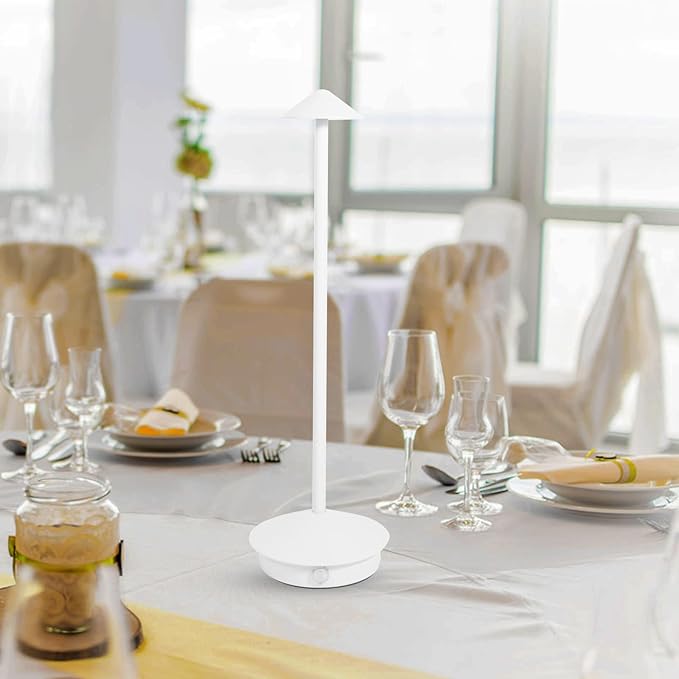 Cordless Table Lamp 2 Pack, Portable Led Desk Lamp 6000mAh Battery Operated Table Lamp, Mordern Rechargeable Night Light in Aluminum, Dimmable Table Light for Indoor Outdoor