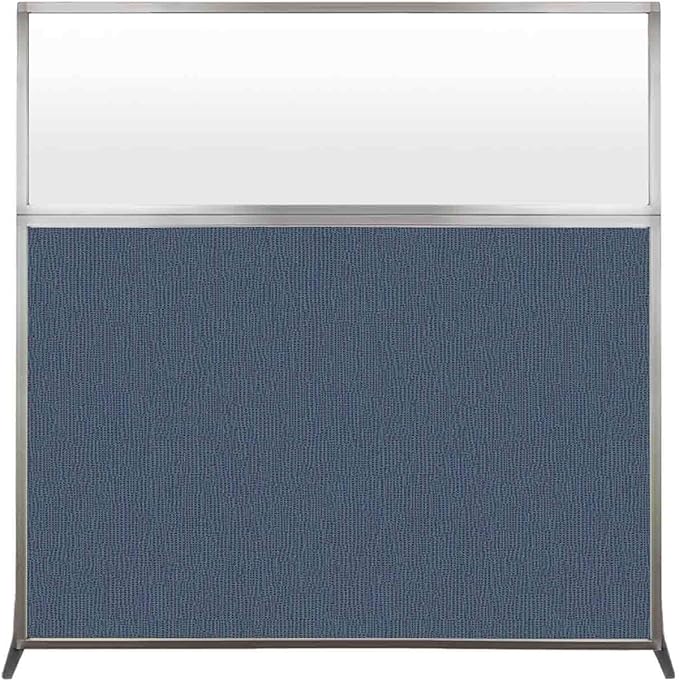 Versare Hush Screen Portable Room Divider | Workstation Wall Divider | Freestanding Privacy Hush Panels | Frosted Windows | Fabric Office Divider Screen | Great for Room Separation