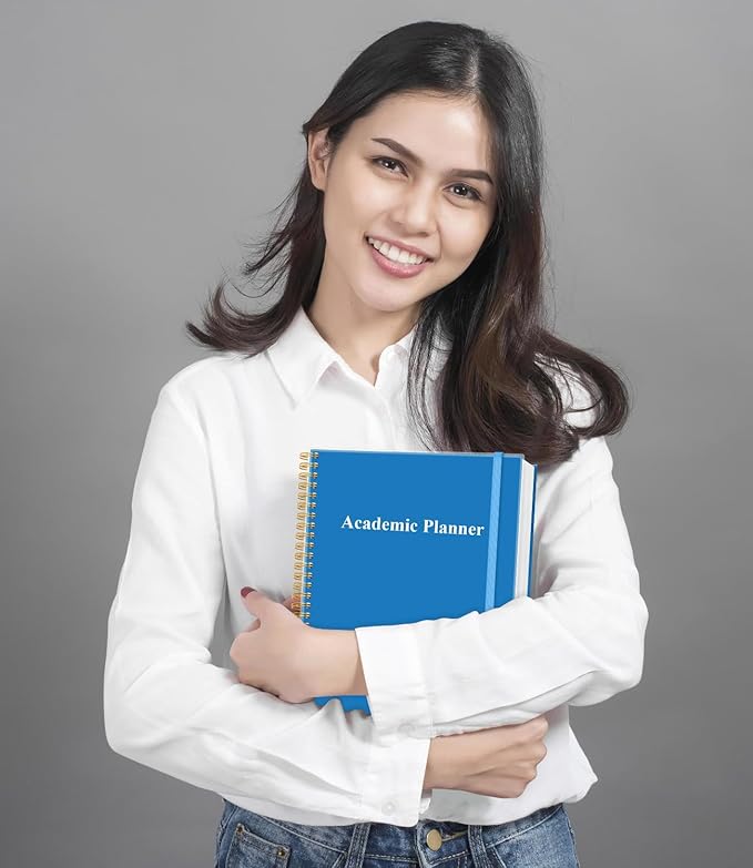 Academic Planner for 2026 or Anytime - 8.5" x 11" Undated Weekly Student Planner For Homeschool, High School, College & Nursing Students, 200 Pages, Blue