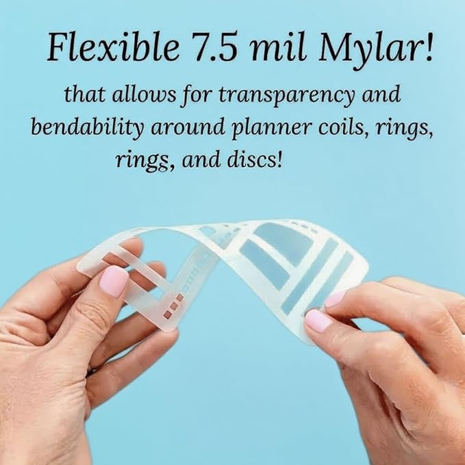 9PCS Handmade Flexible Record Template, Reusable Planner Stencils for Journaling, Calendar, Checklists, Scrapbooking & DIY Craft Supplies ﻿