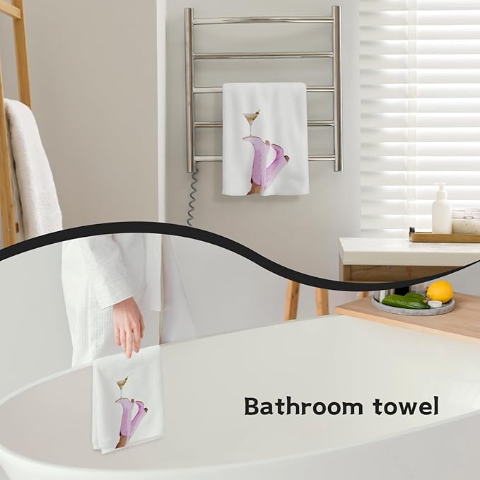 Pink Western Kitchen Towels, Dirty Martini Gifts Hand Towels, Pink Cowgirl Boots Decorative Dish Tea for Kitchen, Bar Towels for Bartender, Bar Cart Decor, 16x24 Inch