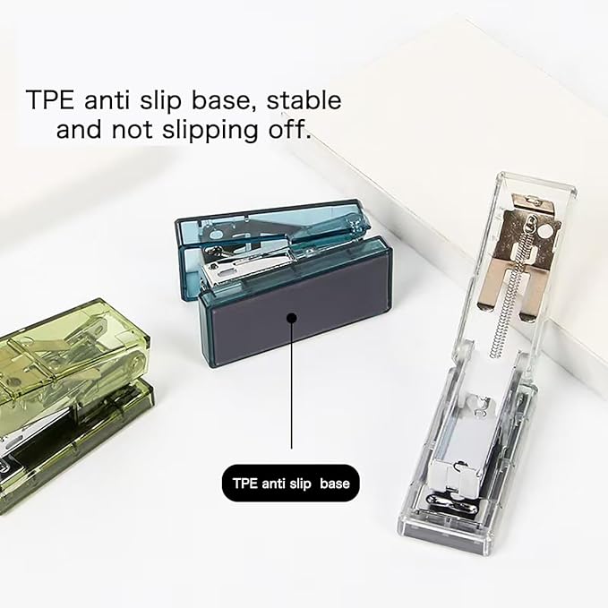 2 Pack Mini Stapler, Portable Stapler, with 2000 Standard Staples, Suitable for Home Office, for Work and Study Use (2 Clear)