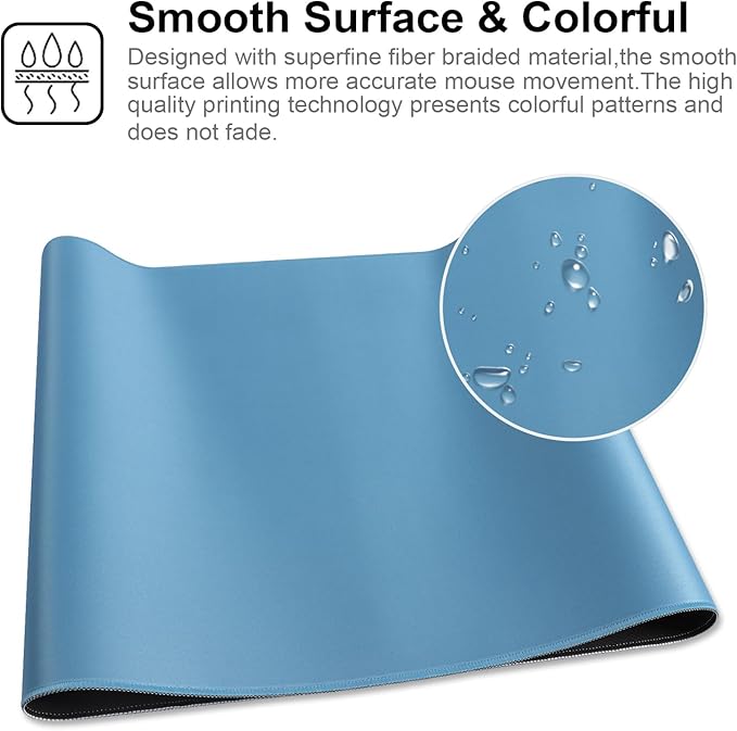 XXL Gaming Mouse Pad 35.4x15.7 Professional Large Mouse Pad & Computer Game Mouse Mat-90x40 Iceblueus