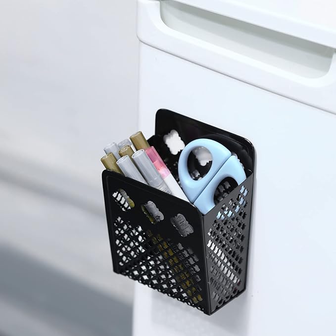 Magnetic Pencil Holder - Magnetic Locker Organizer, 1 Pack Pen Holder Locker Accessories for School and Office (1 Pack Black)