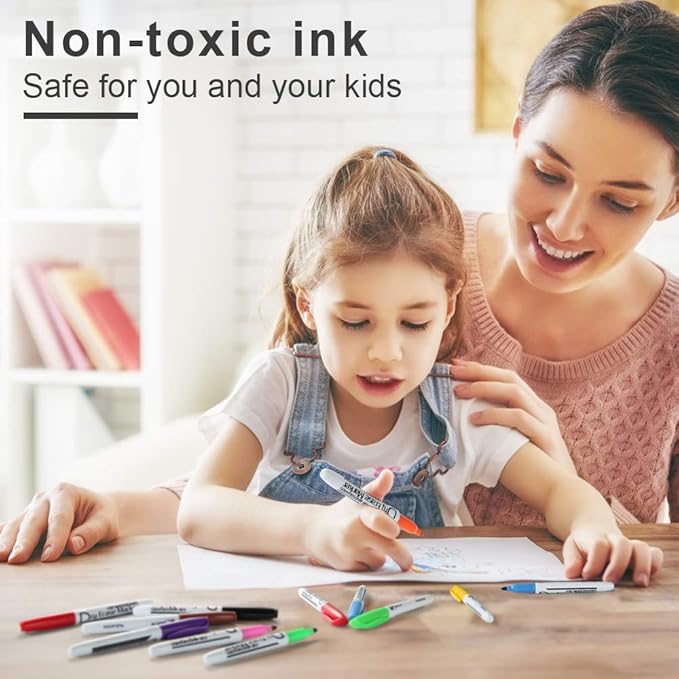 Volcanics Dry Erase Markers Bulk Pack of 60 Low Odor Fine Whiteboard Markers Pens, 10 Assorted Colors for Whiteboard Dry Erase Calendar