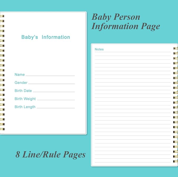 Baby's Daily Log Book - A5 Baby's Tracking for Newborns, 150 Easy to Fill Pages to Track and Monitor Your Newborn Baby's Schedule, Teal Flowers