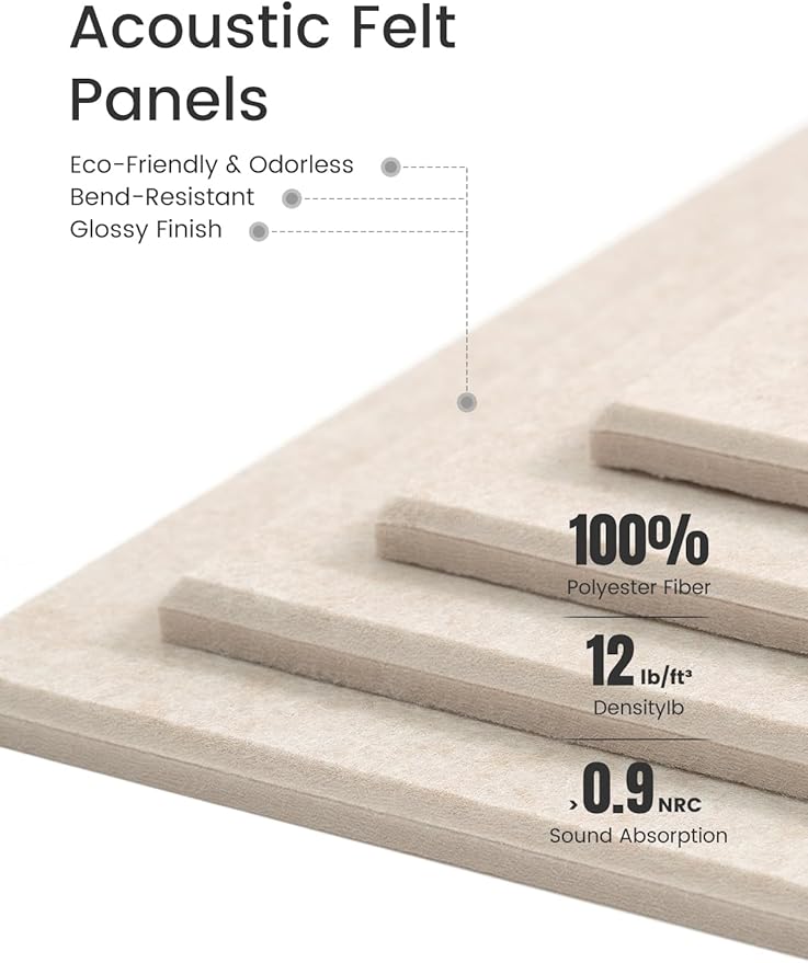 Large Felt Bulletin Board 36" x 24"Cork Board Alternative-6 Pack with 40 Safe Removable Adhesive Tabs, Cork Boards for Walls Cork Board for Home Office Classroom Pin Board-Oatmeal